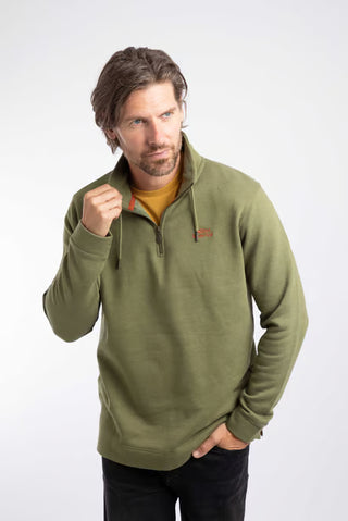 Brampton 1/4 Zip Sweatshirt  | Olive Moss