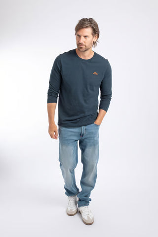 Fins Branded Long Sleeve T-Shirt | Navy