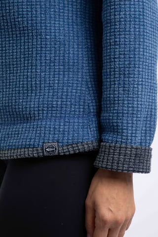 Beye 1/4 Zip Grid Fleece | Estate Blue