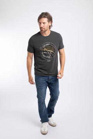 Carpe Front Print Graphic T-Shirt  | Washed Black