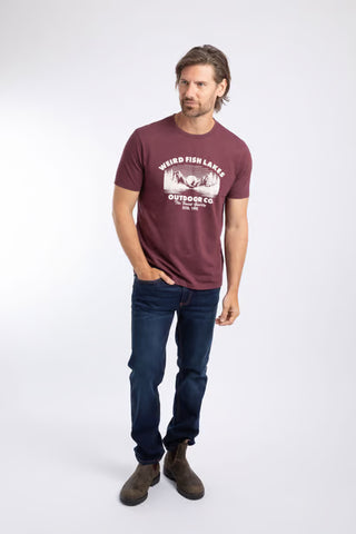 Lakes Front Print Graphic T-Shirt | Red Grape