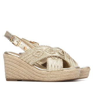 Textured Wedge Sandal | Gold