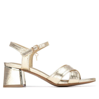 Block Heel Sandal | Gold