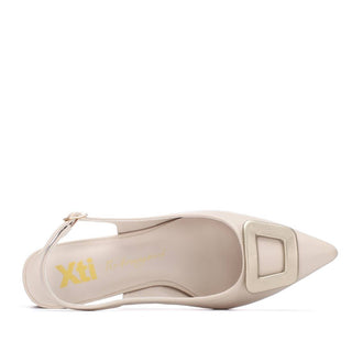 Block Heel Slingback | Beige