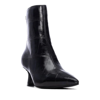 Faux Crocodile Ankle Boot | Black