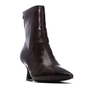 Faux Crocodile Ankle Boot | Brown