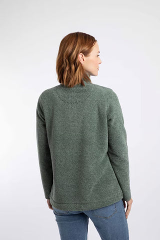 Sarah 1/4 Zip Textured Fleece | Military Green
