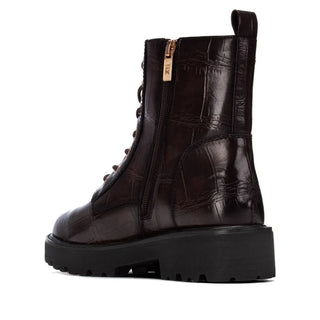 Lace Up Biker Boot | Maroon