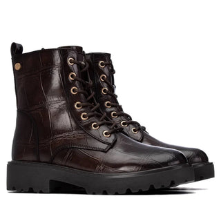 Lace Up Biker Boot | Maroon