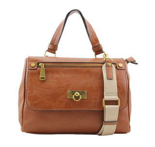 Lea Medium Top Handle Bag  | Tan