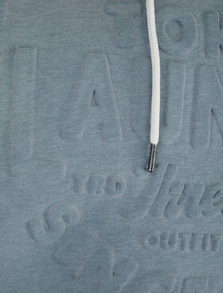 Tides Embossed Motif Brushed Fleece Hoodie Cool Grey