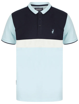 Barge Colour Block Polo Shirt Forget-me-not Blue
