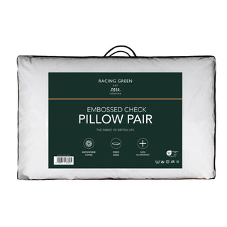 Racing Green Embossed Check Pillow Pair
