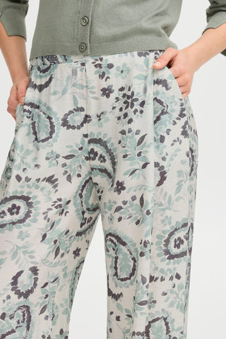 Ariana Trousers All Over Print | Frosty Green