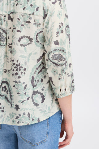 Ariana Blouse All Over Print |  Frosty Green