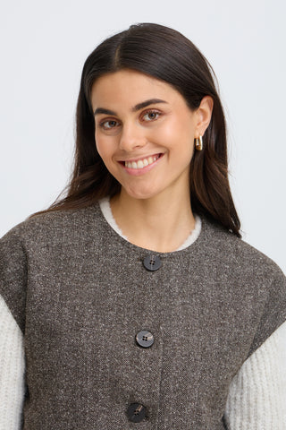 Vea Vest | Hot Fudge Herringbone