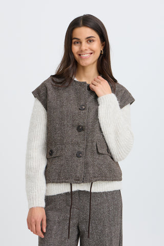 Vea Vest | Hot Fudge Herringbone