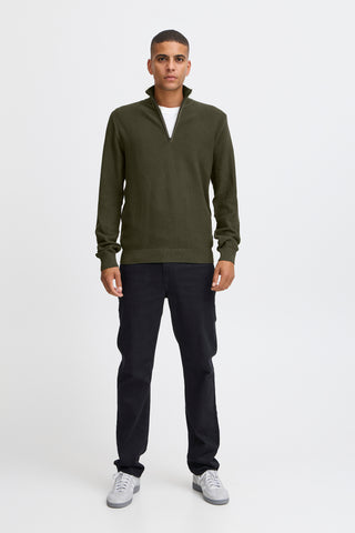 Blend 1/2 Zip Knit Forest Green