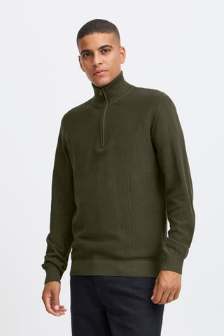 Blend 1/2 Zip Knit Forest Green