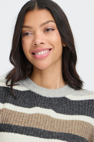 Onema Round Neck Jumper | Grey Melange