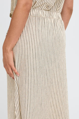 Falakka Button Skirt | Rainy Day Stripe