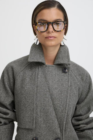 Cilia Coat | Mid Grey Melange