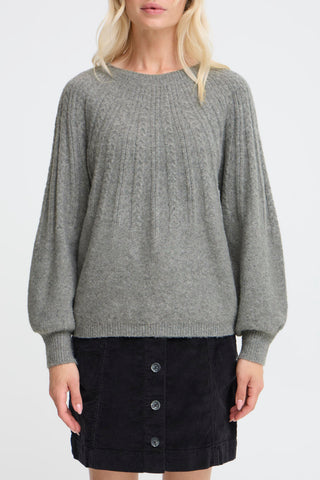 Magge Cable Jumper | Mid Grey Melange