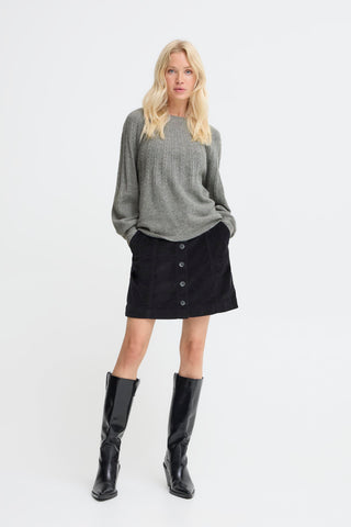 Magge Cable Jumper | Mid Grey Melange