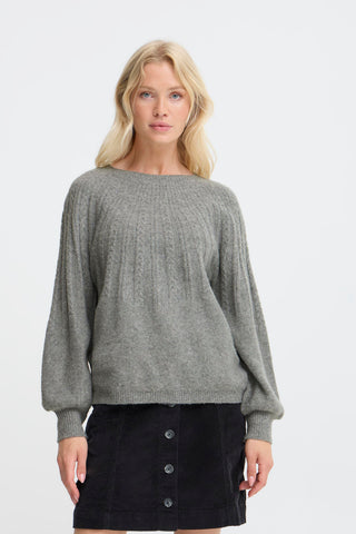 Magge Cable Jumper | Mid Grey Melange