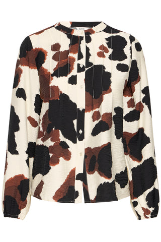 Hamma Pintuck Shirt | Cowhide Print