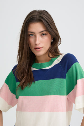 Morla Short Sleeve Jumper | Parfait Pink Stripe