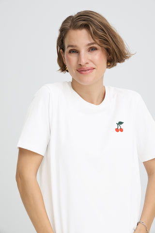 Pandinna Cherries Tee | Optic White