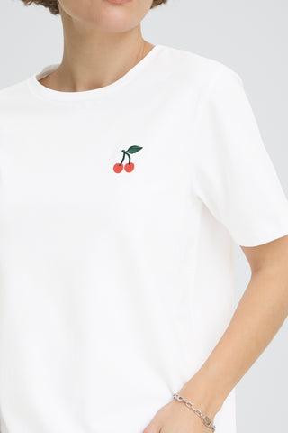 Pandinna Cherries Tee | Optic White
