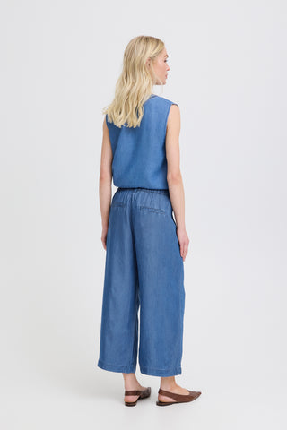 Kosmo Embroidered Pants | Mid Blue Denim