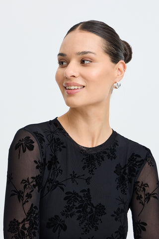 Rimesha Long Sleeve Top | Meteorite
