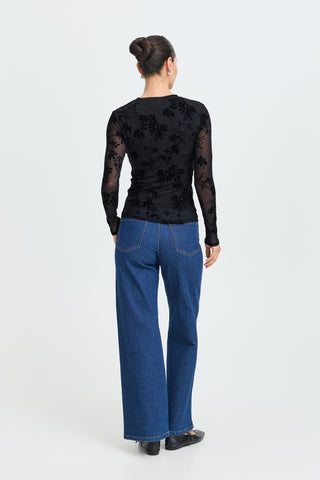 Rimesha Long Sleeve Top | Meteorite