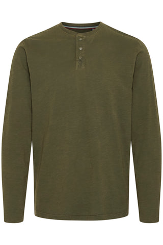 Flon Grandad Long Sleeve Tee  | Forest Night