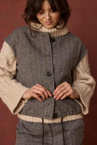 Vea Vest | Hot Fudge Herringbone