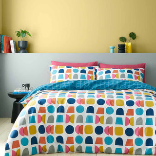 Catherine Lansfield Connect Geo Duvet Cover Teal