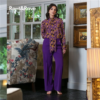 Rant and Rave Sally Wide Leg Trouser Purple