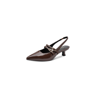 Pointed Toe Sling Back Kitten Heel | Cinnamon Patent