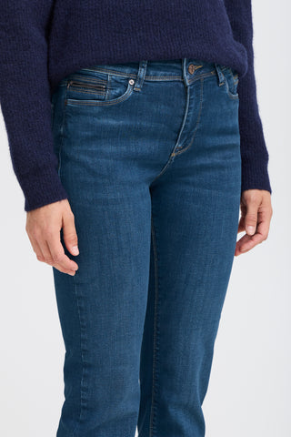 Sandra High Waist Straight Leg Jean | Dark Blue Denim