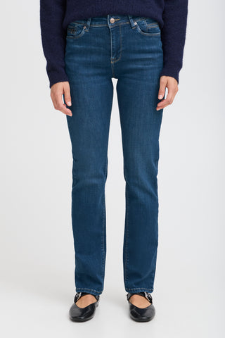 Sandra High Waist Straight Leg Jean | Dark Blue Denim