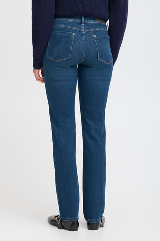 Sandra High Waist Straight Leg Jean | Dark Blue Denim