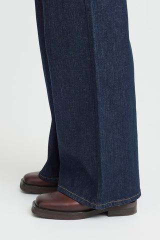 Lira High Waist Wide Leg Jean | Dark Blue Denim