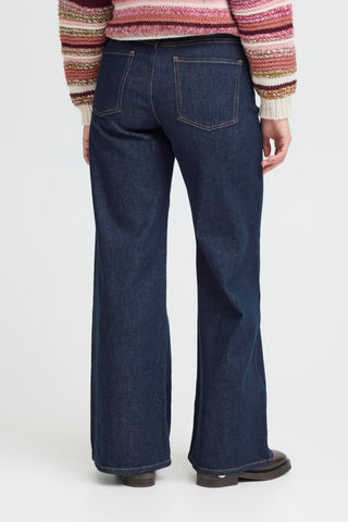 Lira High Waist Wide Leg Jean | Dark Blue Denim