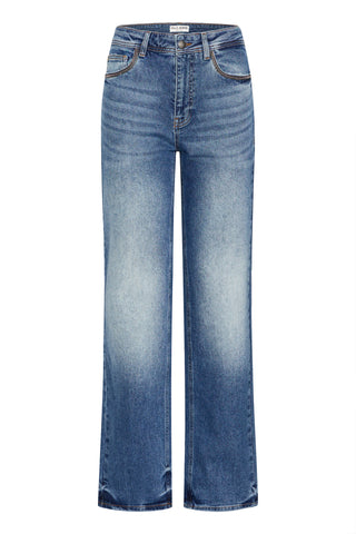 Fay High Waist Straight Leg Jean | Medium Blue Wash