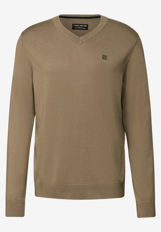 Basic Vneck Knit  | Dull Brown