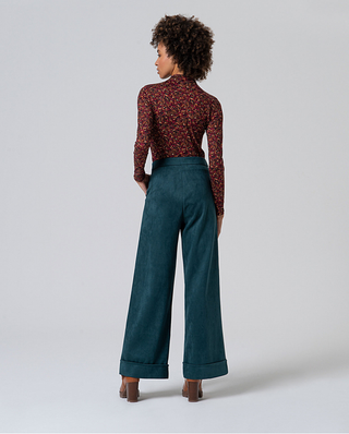 Wide Leg Pants | Bottle Green