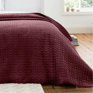 Attica Velvet Bedspread | Burgundy